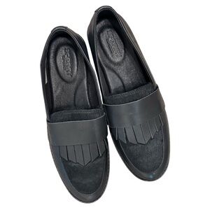SPERRY TOP SIDER BLACK LEATHER WOMEN LOAFERS FLATS STS82057